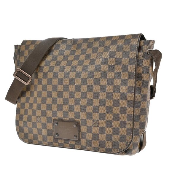 LOUIS VUITTON Brooklyn MM Shoulder Bag Damier Ebene Leather Brown N51211 88KA857 - Picture 1 of 16